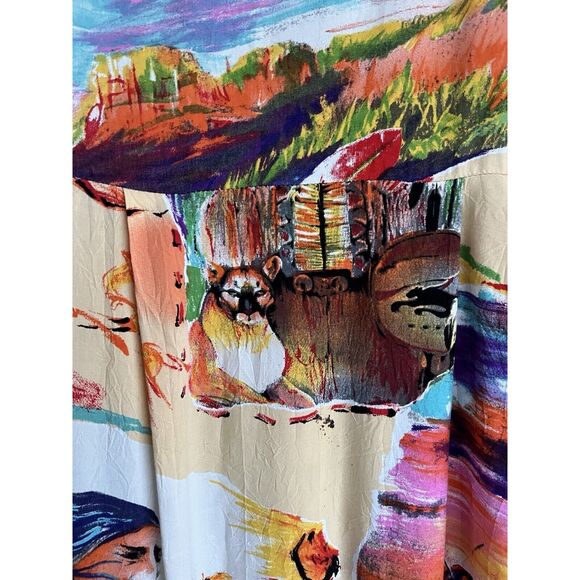 90’s Jams World Hawaii Aloha Native American Southwest Midi Dress - Small- Multi - Picture 5 of 12